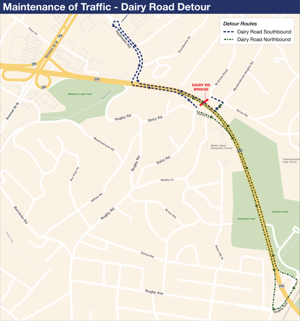 Maintenance pf Traffic Dairy Road Detour Diagram